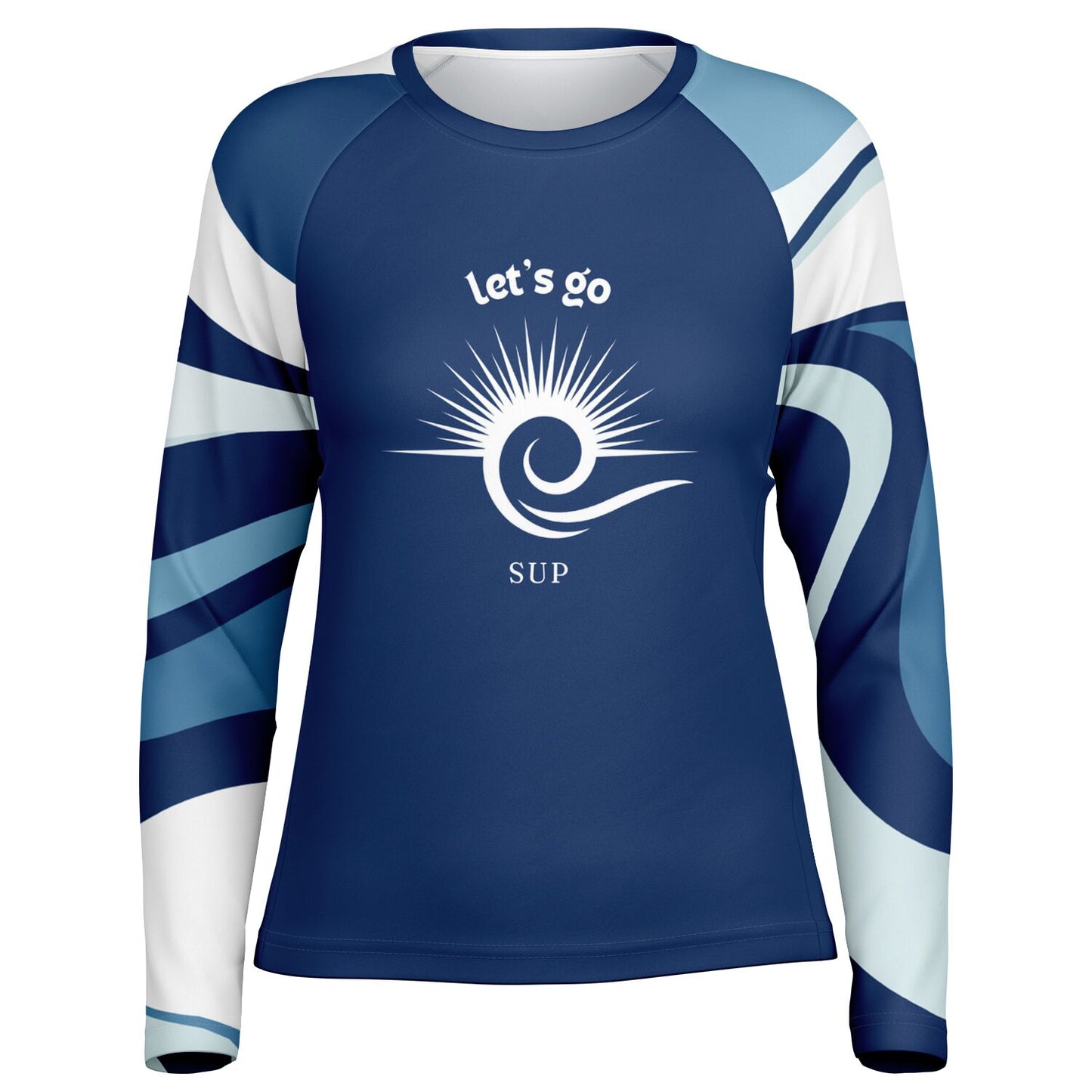 Women's Blue SUP Athletic Long Sleeve Performance Shirt