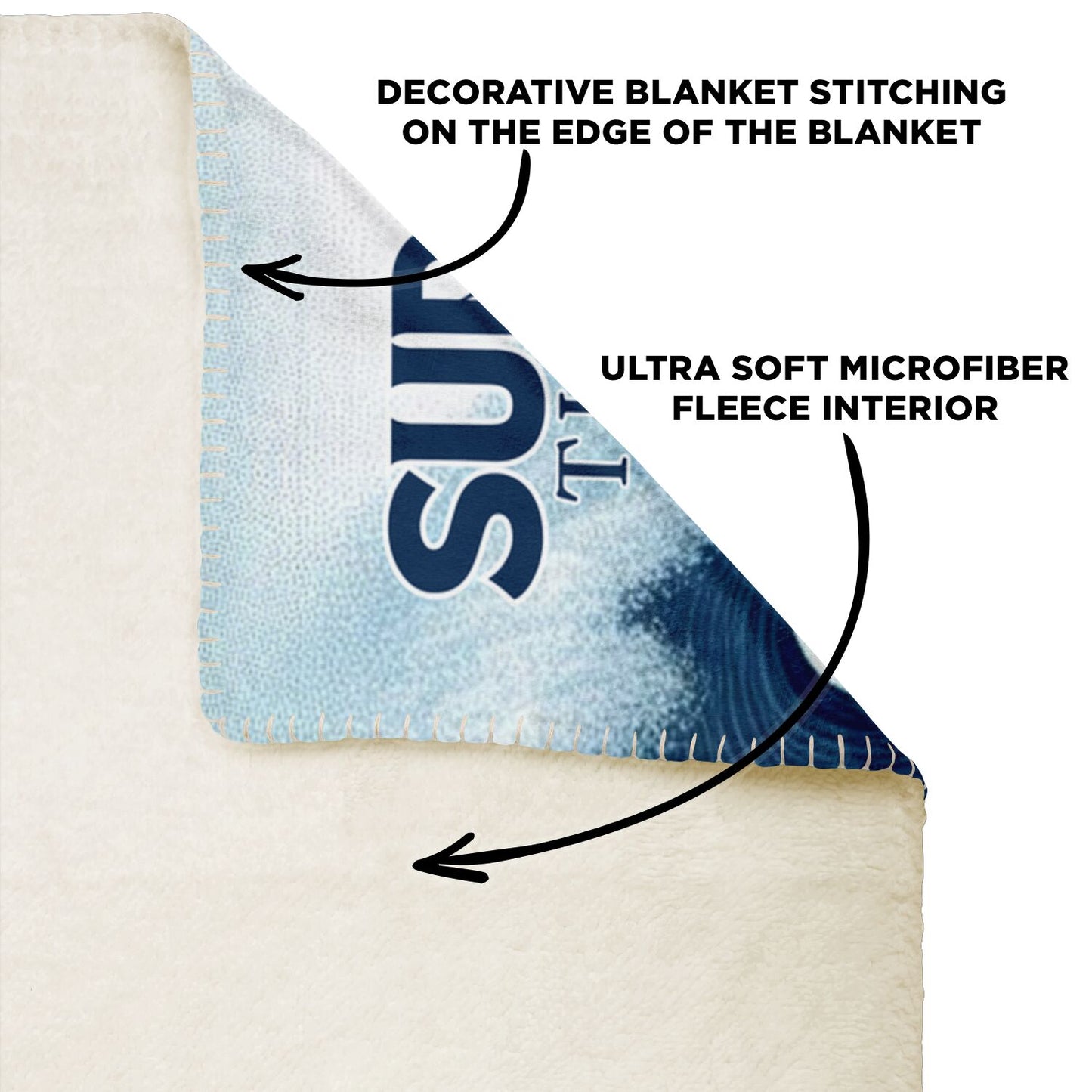Ocean Waves and Paddleboarding Adventure Microfleece Blanket