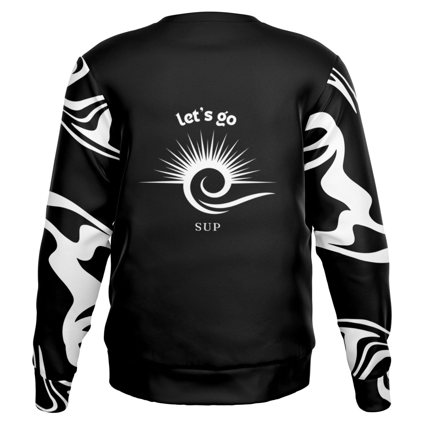 Black and White Let's Go SUP Athletic Sweatshirt