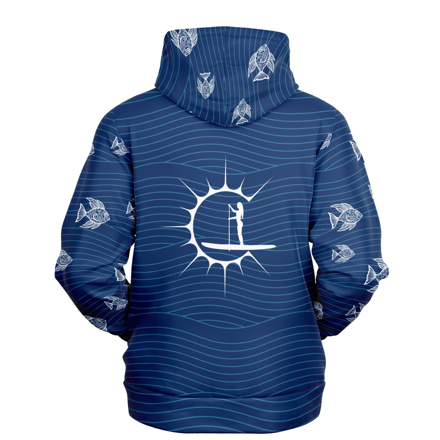 Women's Dark Blue PaddleboardingCoastal Bliss Fashion Beach Hoodie