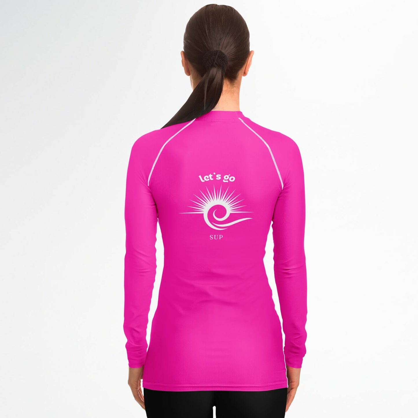 Women's Long Sleeve Hot Pink Rashguard