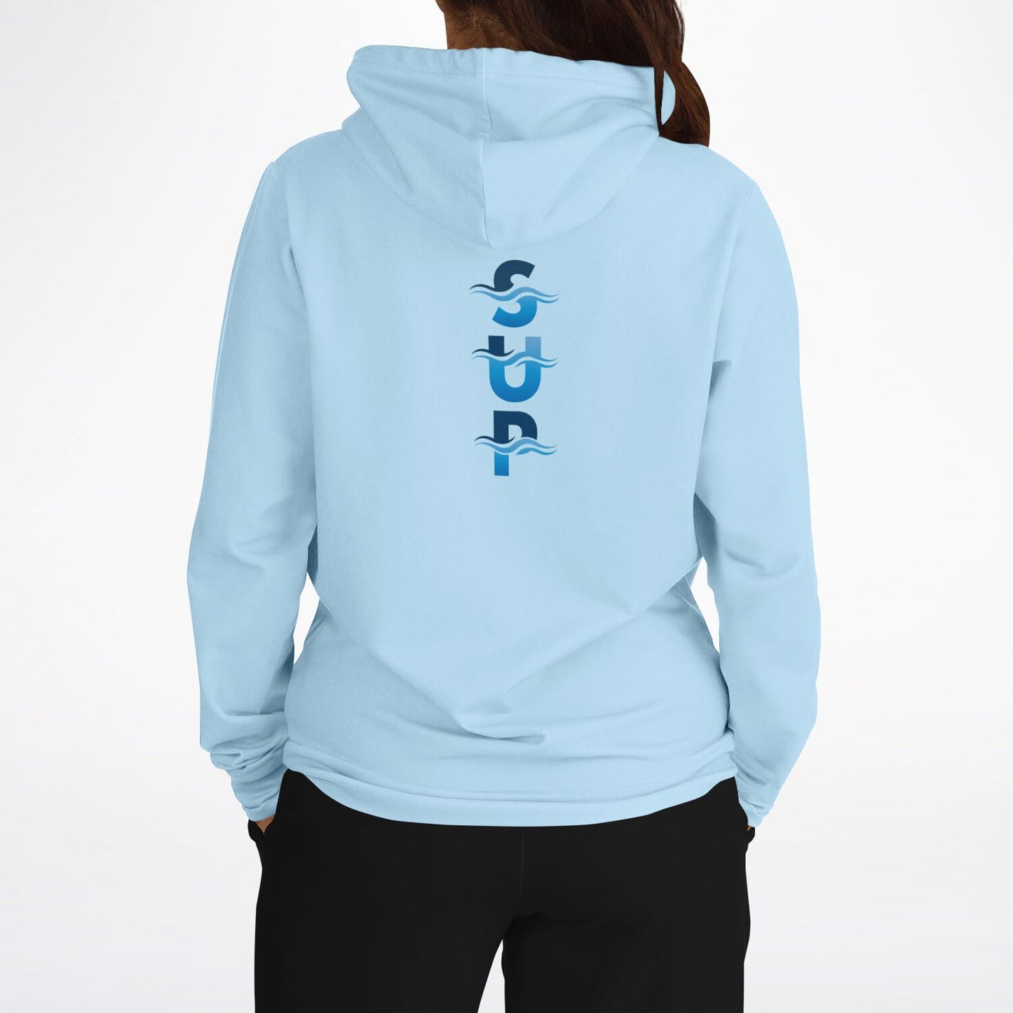 Women's Light Blue SUP and Waves Athletic Hoodie