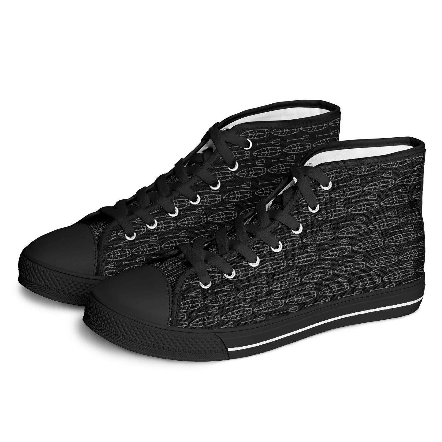 Men's Black and Grey Paddle Design Urban Peak High Top Shoes