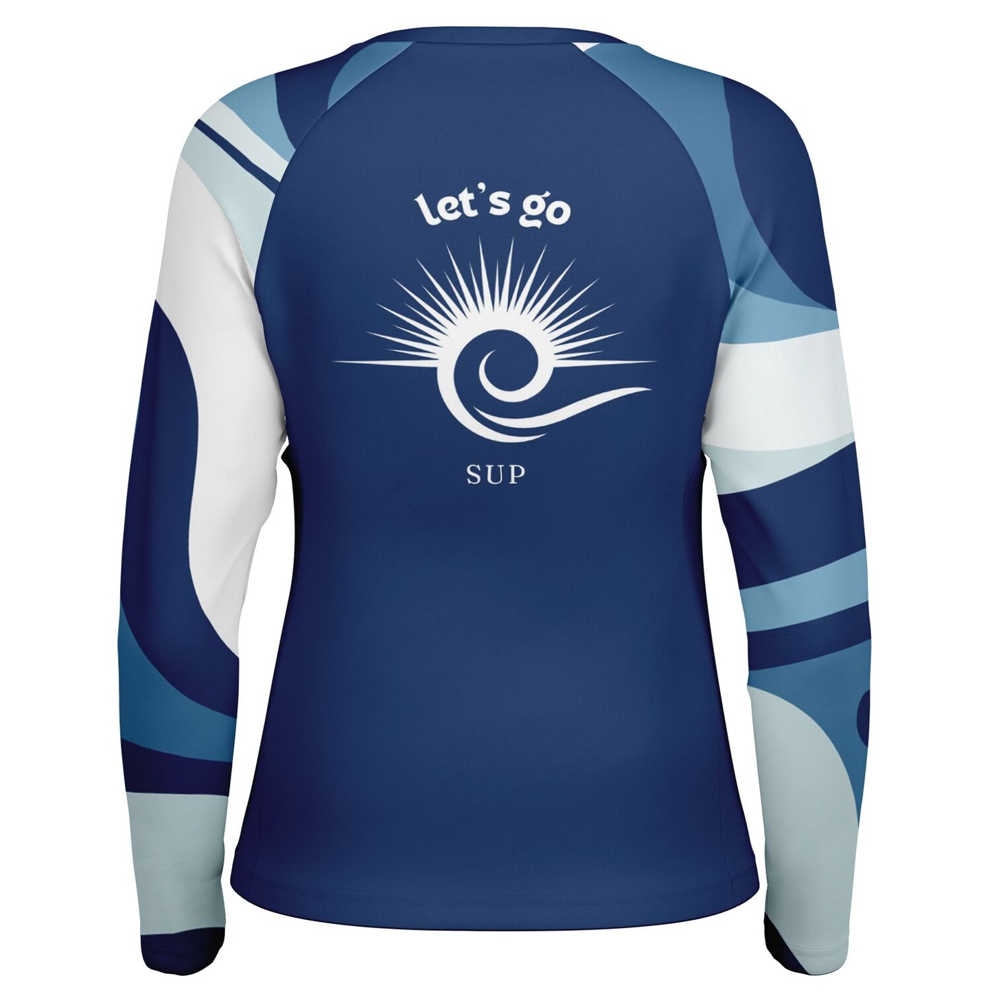 Women's Blue SUP Athletic Long Sleeve Performance Shirt