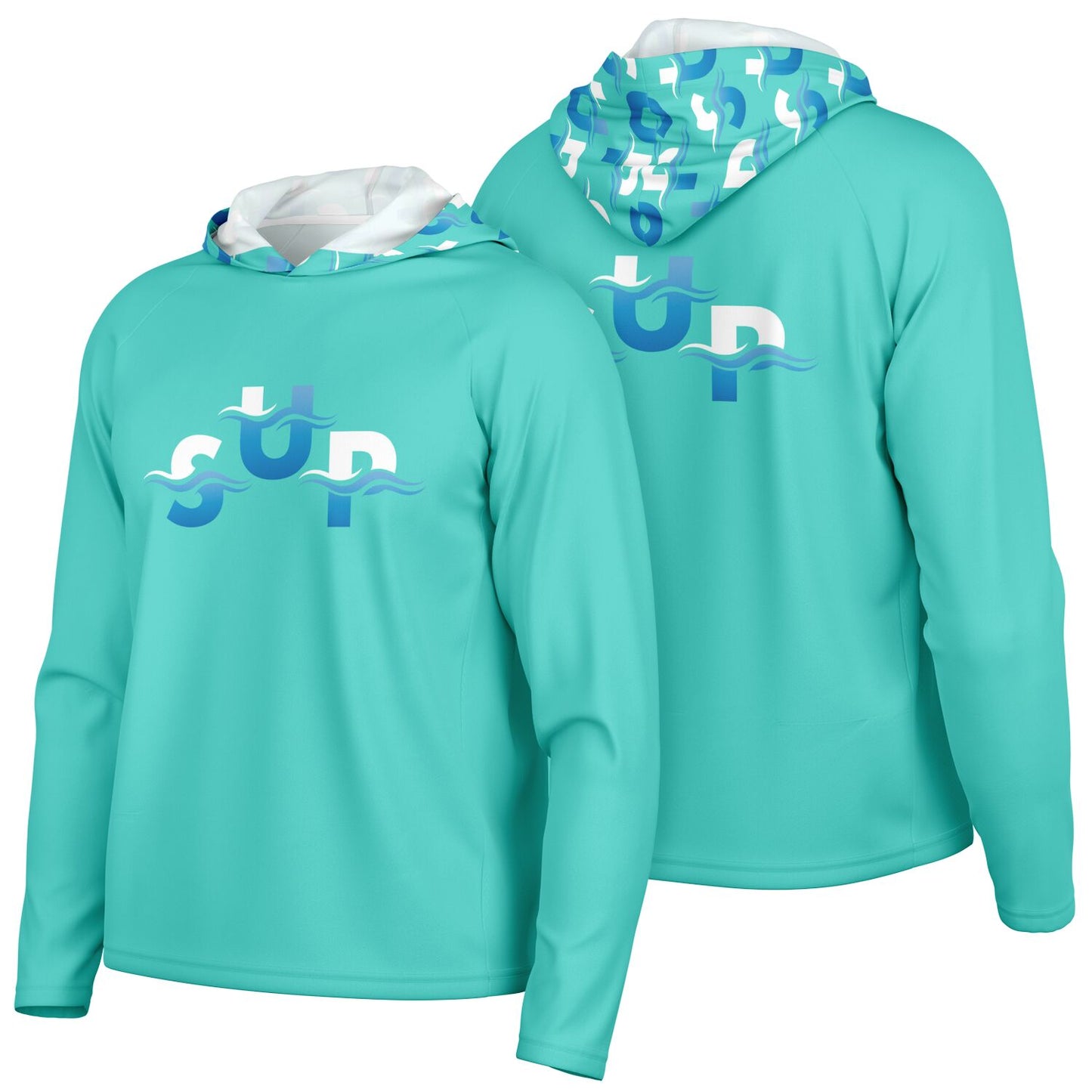 Men's Aqua SUP Long Sleeve Hooded Performance Shirt