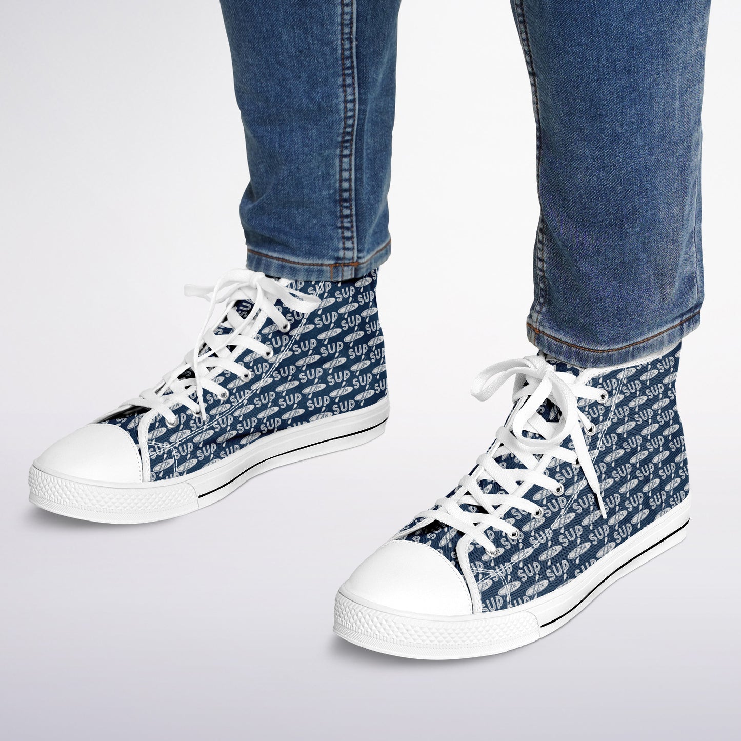 Men's White and Blue SUP and Paddle Urban Peak High Top Shoes