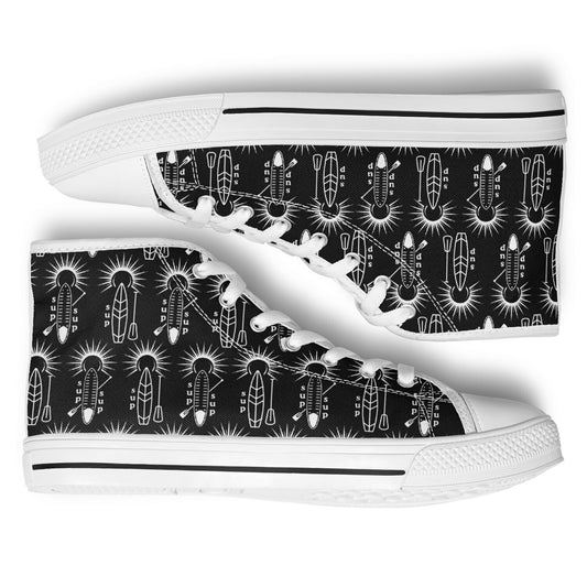Women's Black and White Sun&SUP Design Urban Peak High Top Shoes
