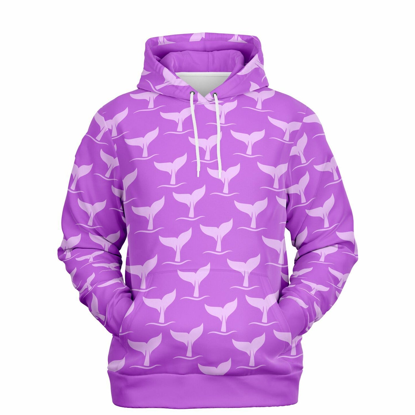 Women's Athletic Purple Whale Tail Wave Hoodie
