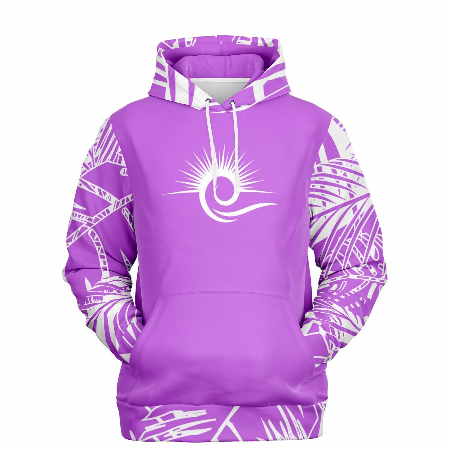 Women's Purple Island Vibes Palm Leaf Athletic Hoodie