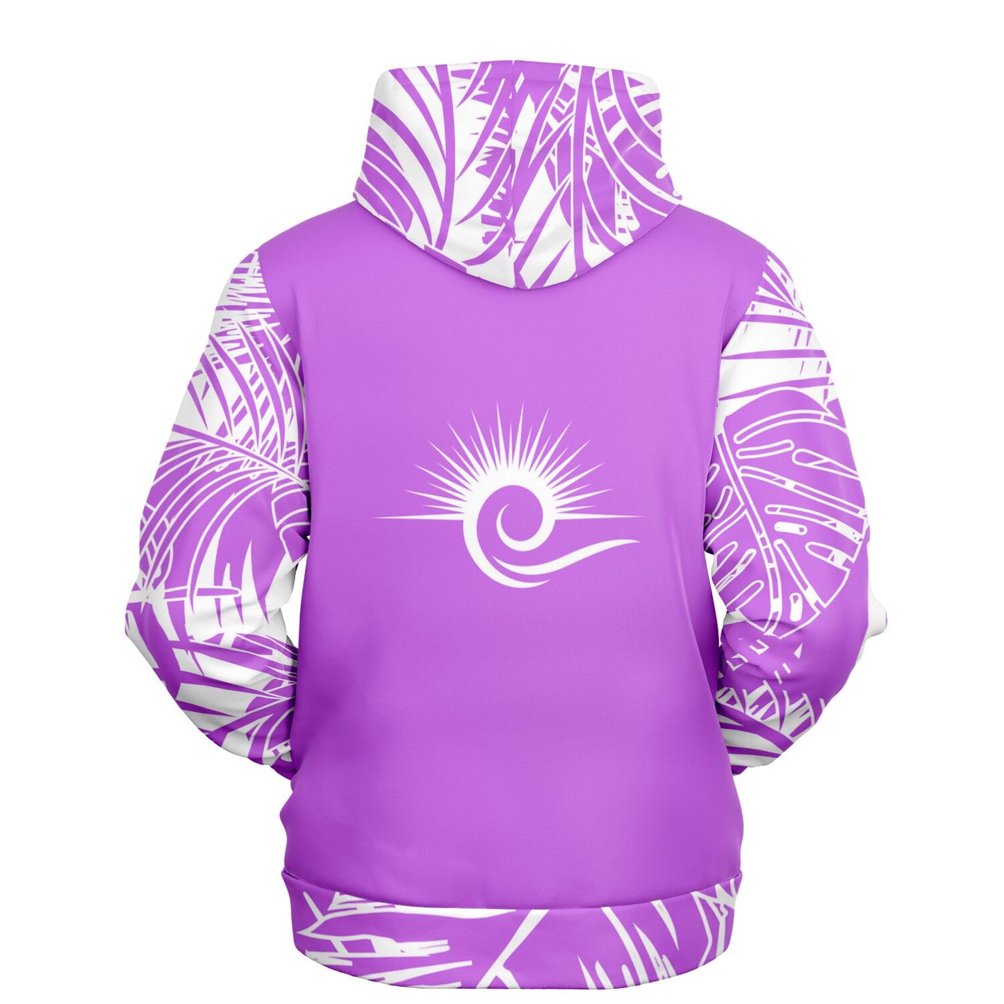 Women's Purple Island Vibes Palm Leaf Athletic Hoodie