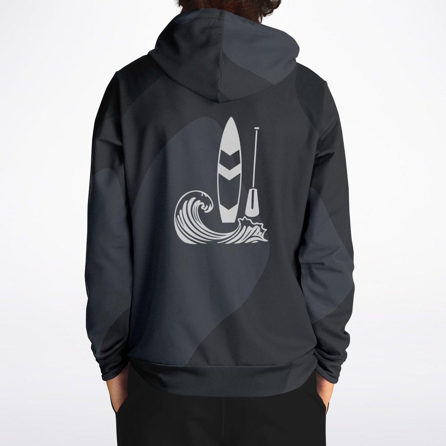 Men's Grey Paddle and Wave Fashion Hoodie