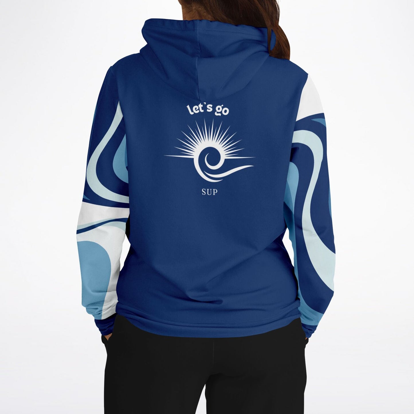 Men's And Women's Blue Waves and Sun Element SUP Athletic Hoodie