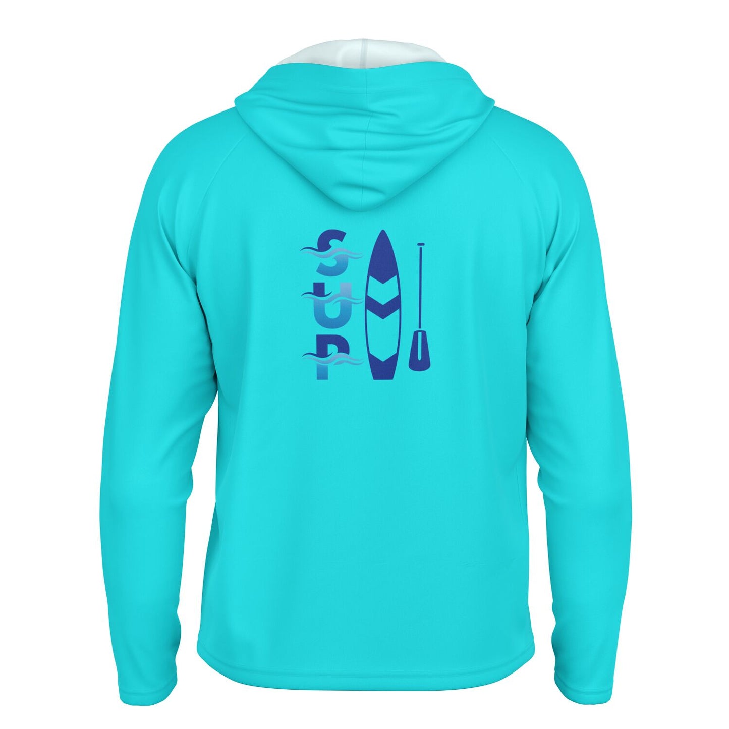 Men's Bright Blue Long Sleeve Hooded Performance Shirt