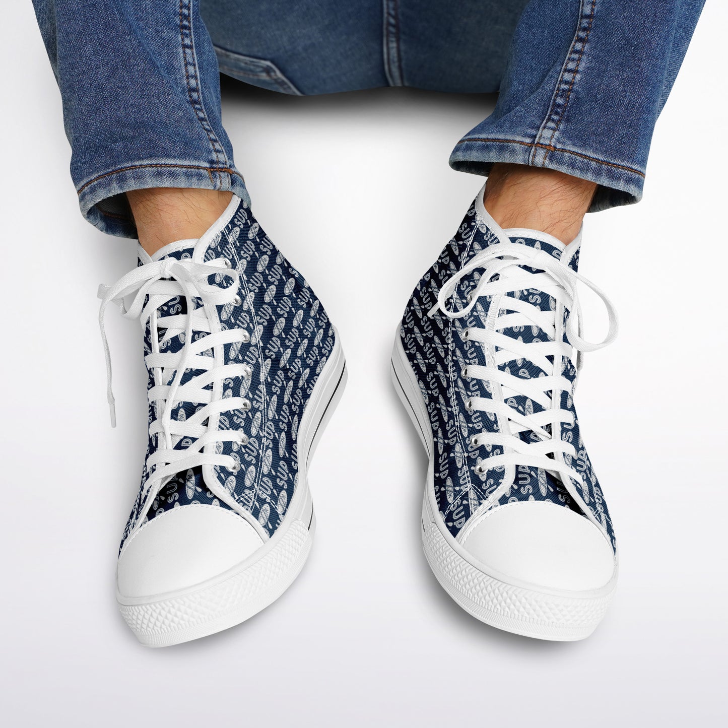 Men's White and Blue SUP and Paddle Urban Peak High Top Shoes