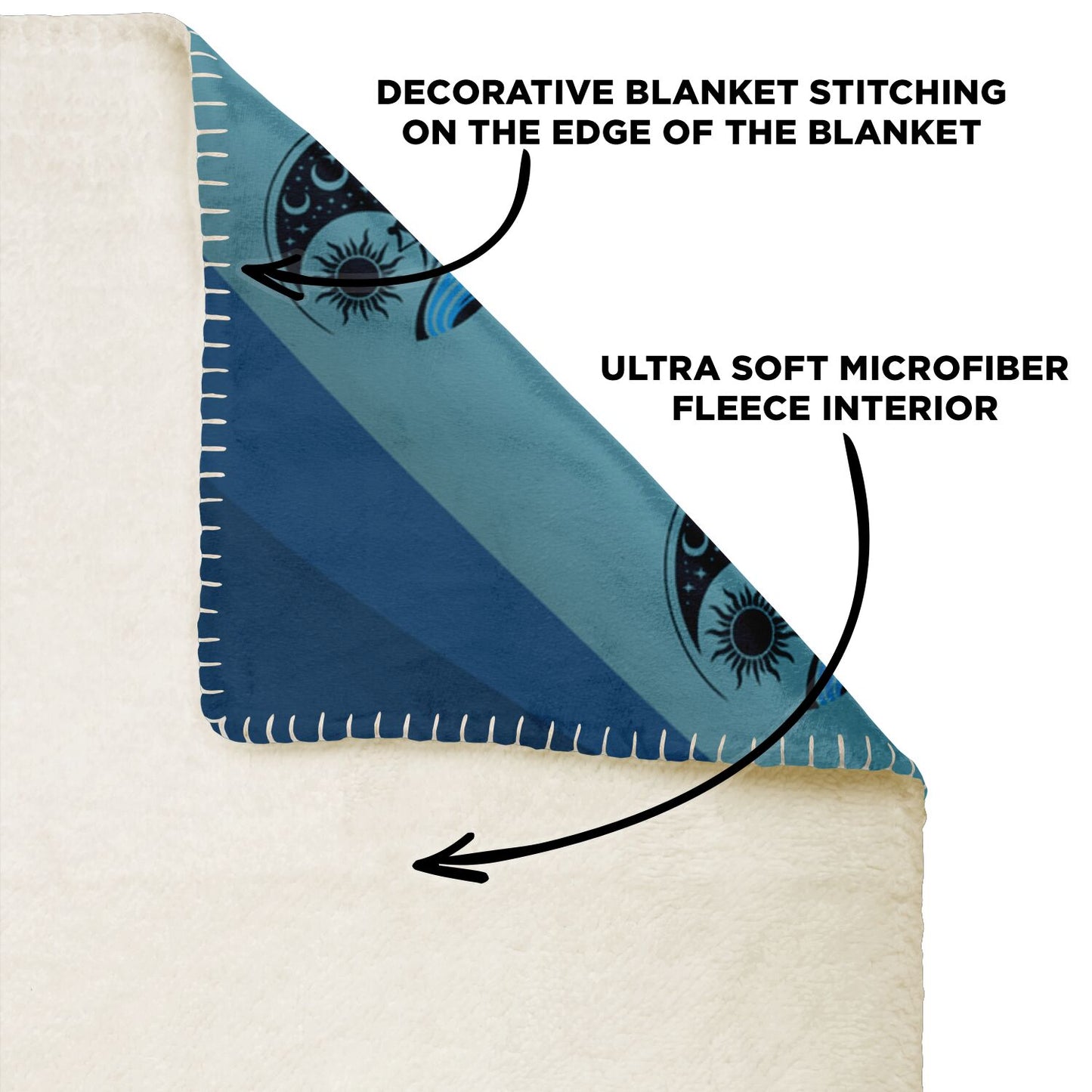 Day& Night Blue Ocean and Paddleboarding Inspired Premium Microfleece Blanket