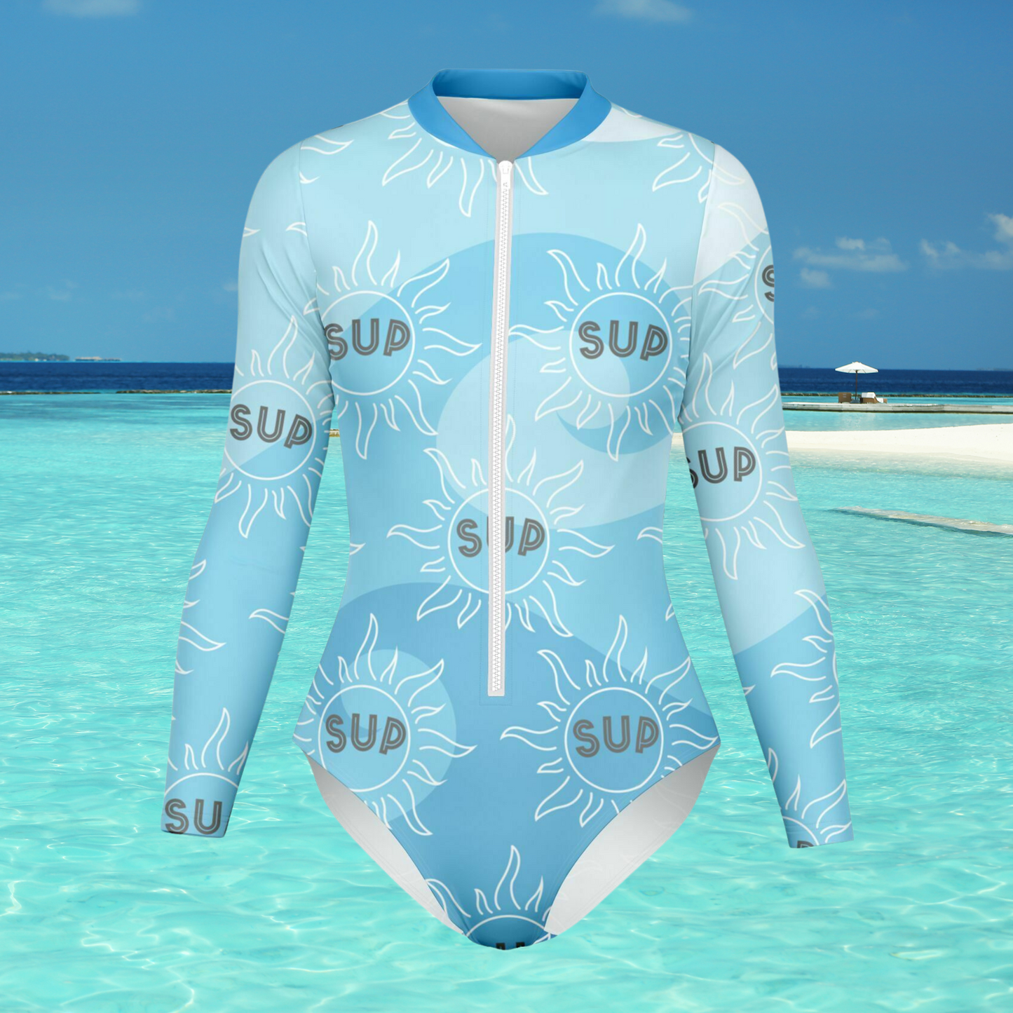 Blue Waves Women's Bodysuit Long Sleeve One Piece Swimwear