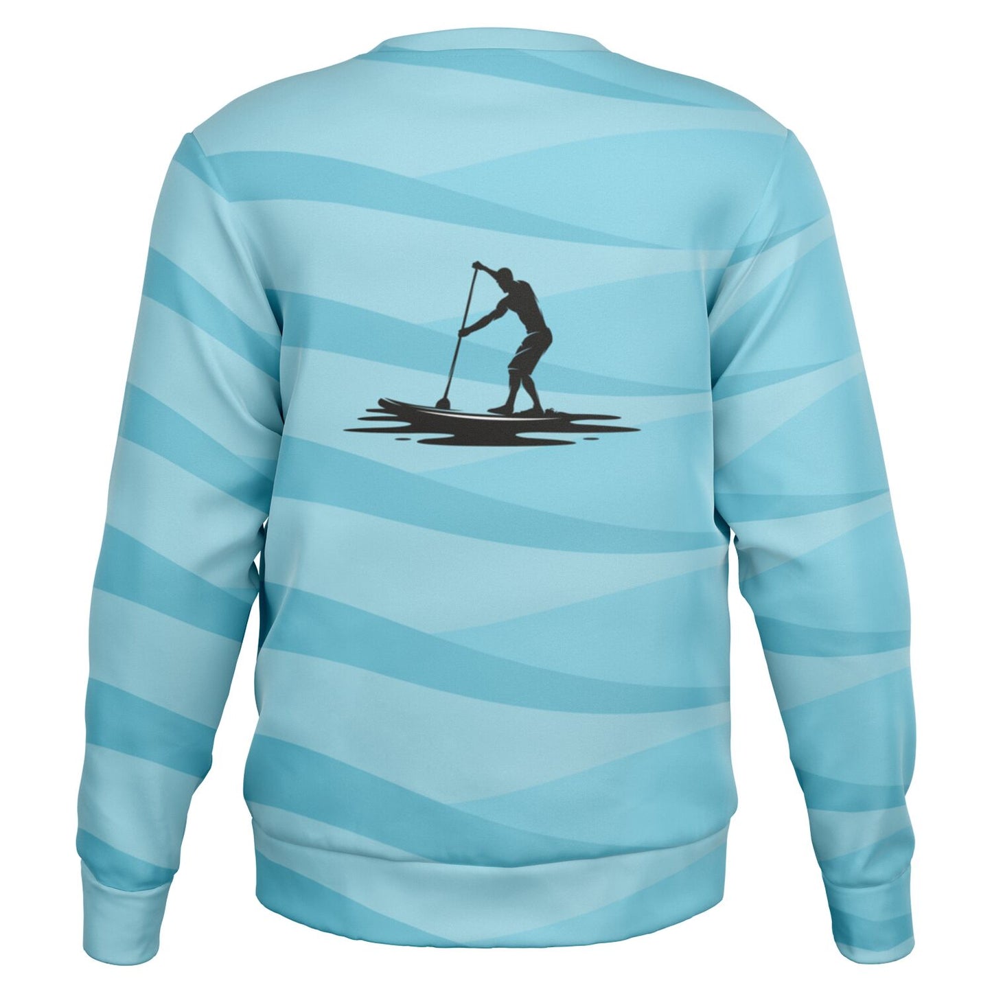 Men's Trendy Blue SUP and Ocean Waves Athletic Sweatshirt
