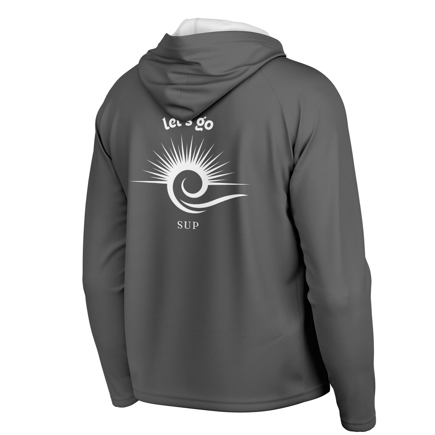 Men's Grey SUP Long Sleeve Hooded Performance Shirt