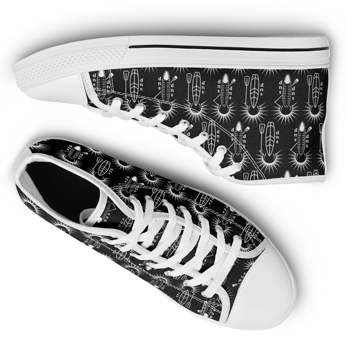 Women's Black and White Sun&SUP Design Urban Peak High Top Shoes