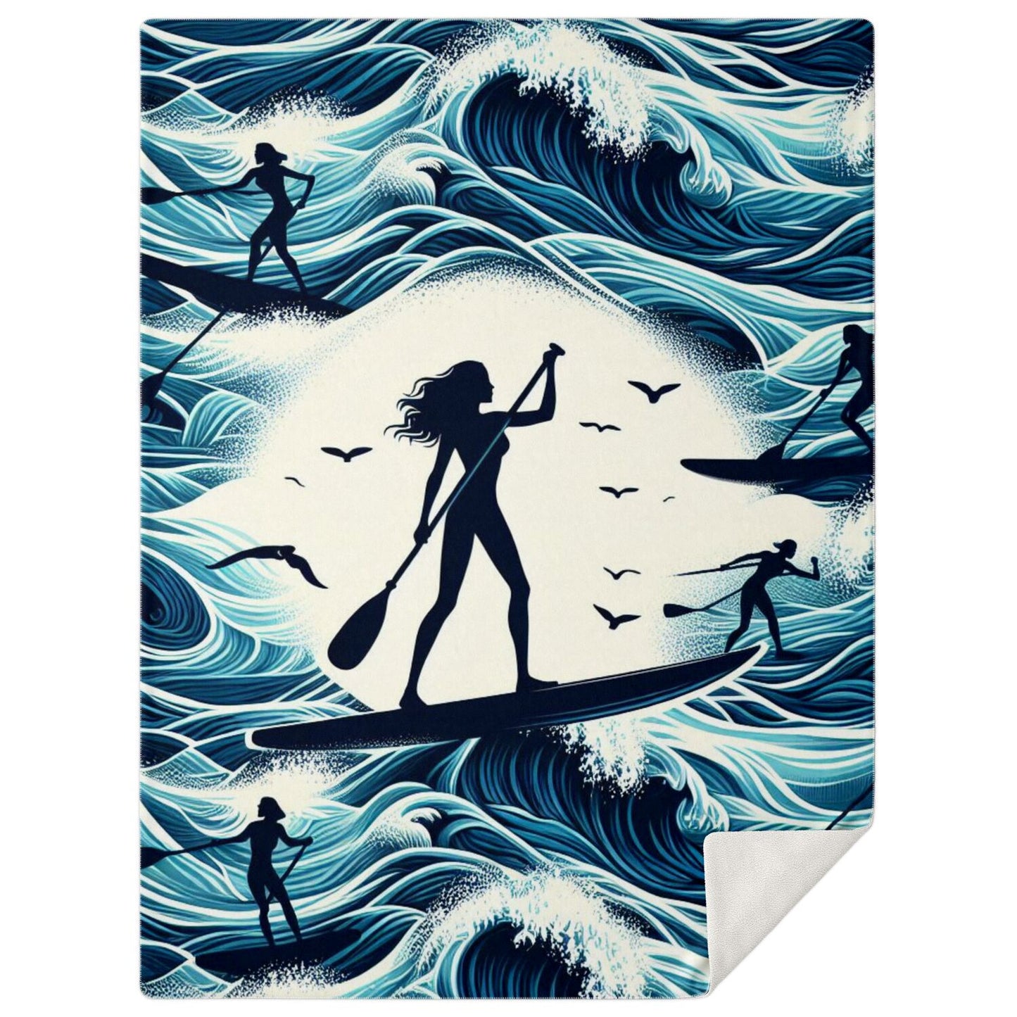 Calling All Women Paddleboarders Premium Microfleece Blanket