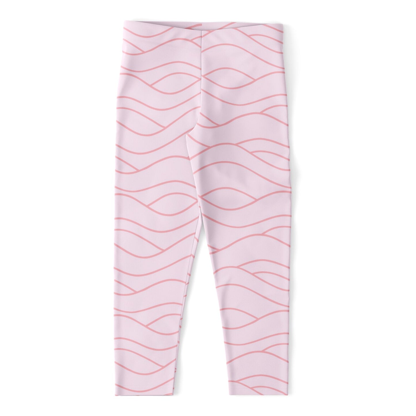 Women's Light Pink Waves Athletic Capri Leggings