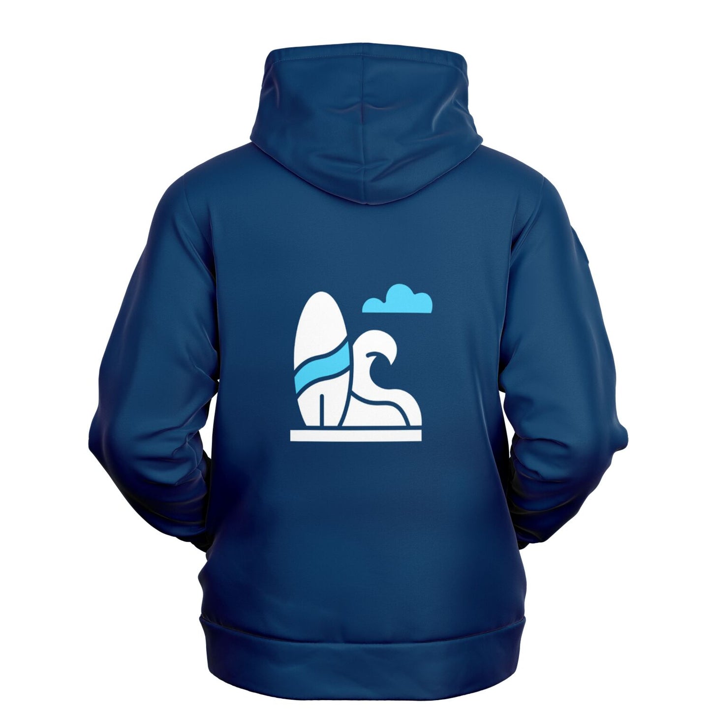 Men's Athletic Navy Blue Surf Wave Hoodie