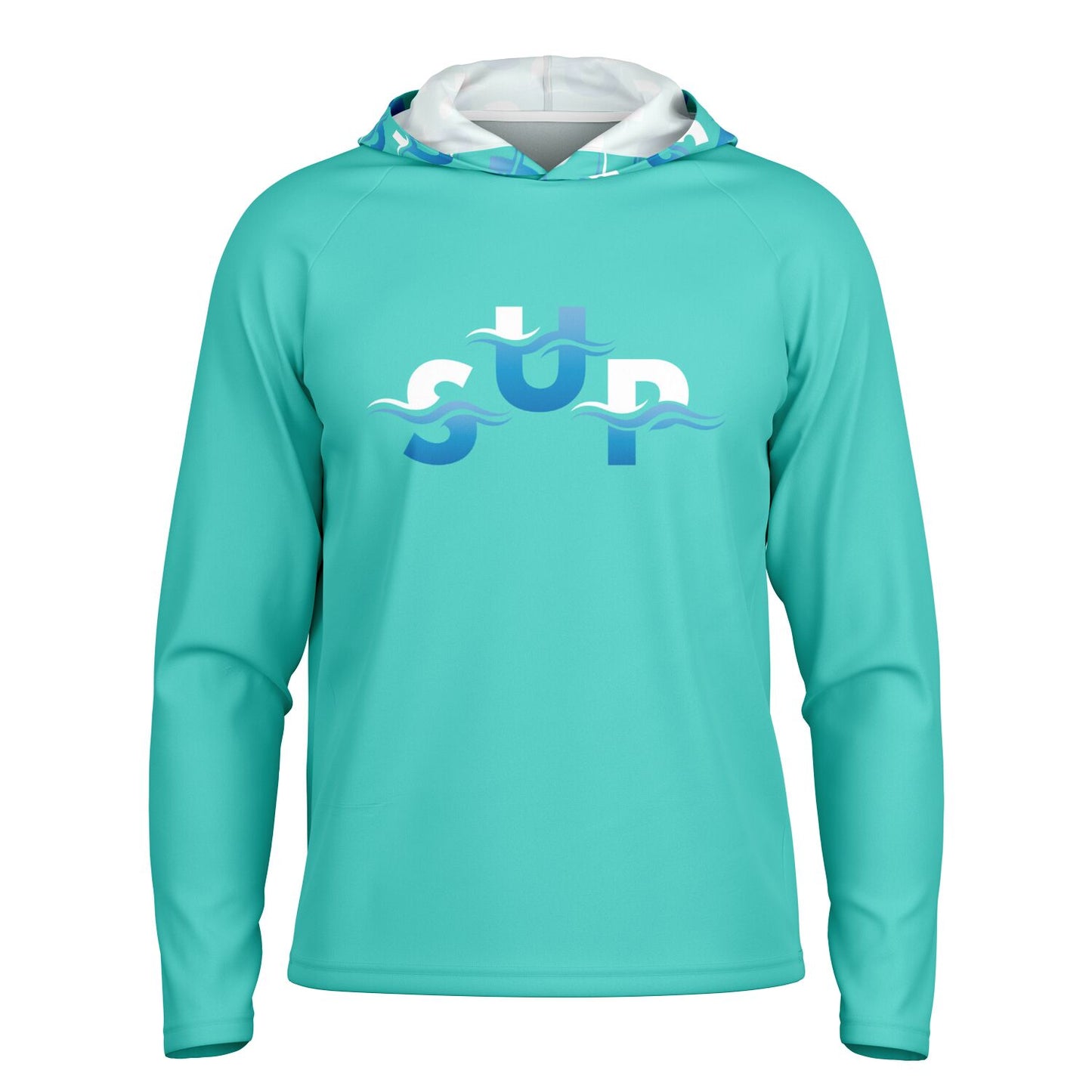 Men's Aqua SUP Long Sleeve Hooded Performance Shirt