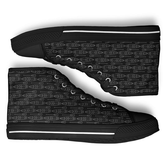 Men's Black and Grey Paddle Design Urban Peak High Top Shoes