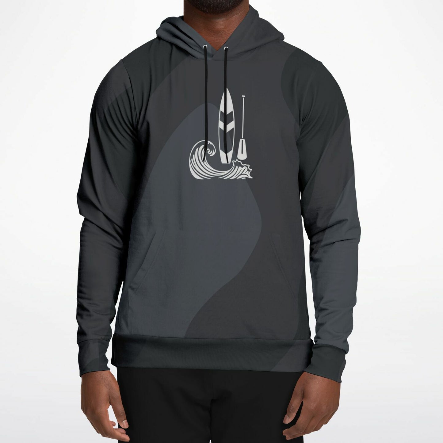 Men's Grey Paddle and Wave Fashion Hoodie
