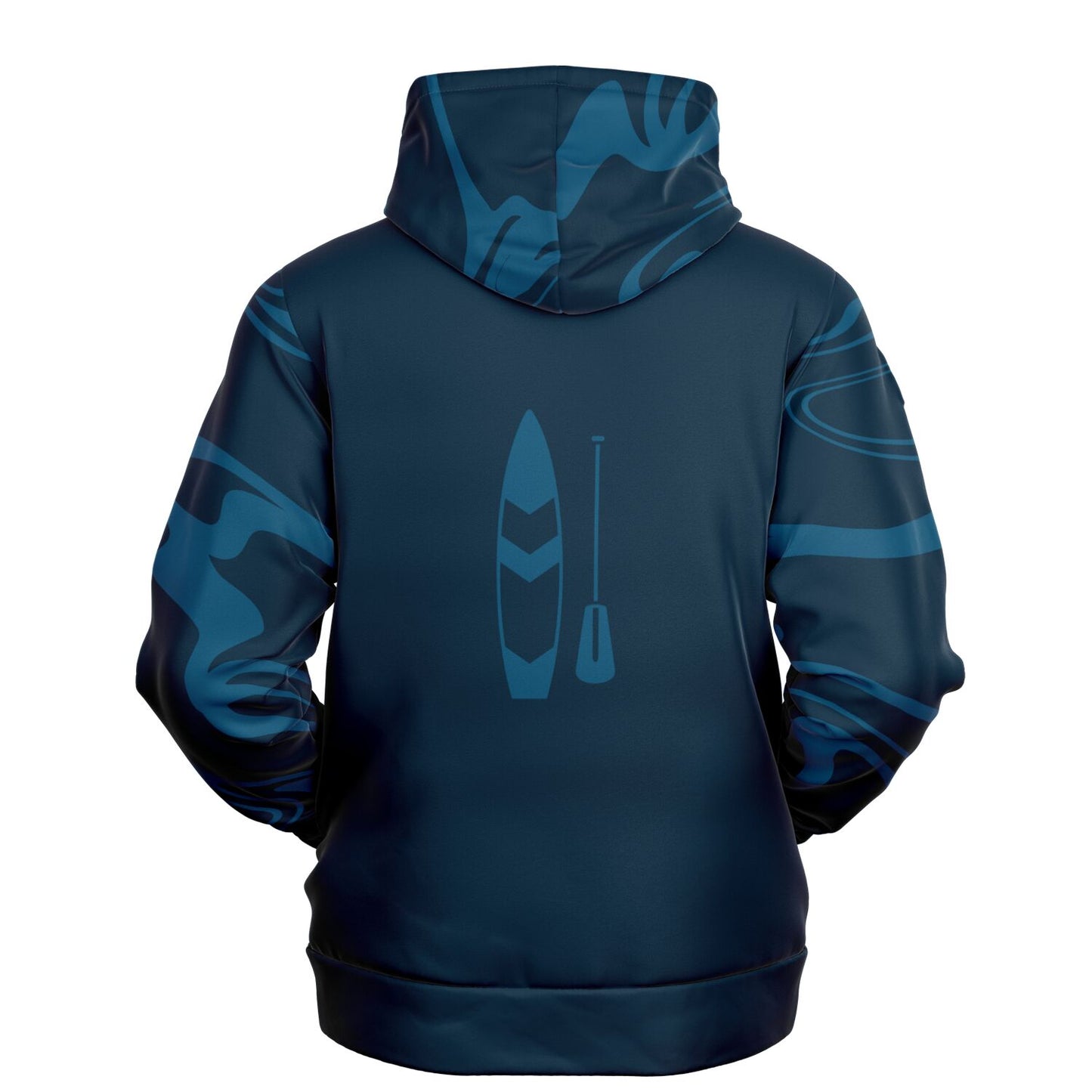 Men's Navy Blue Paddle Surf and Waves Fashion Hoodie