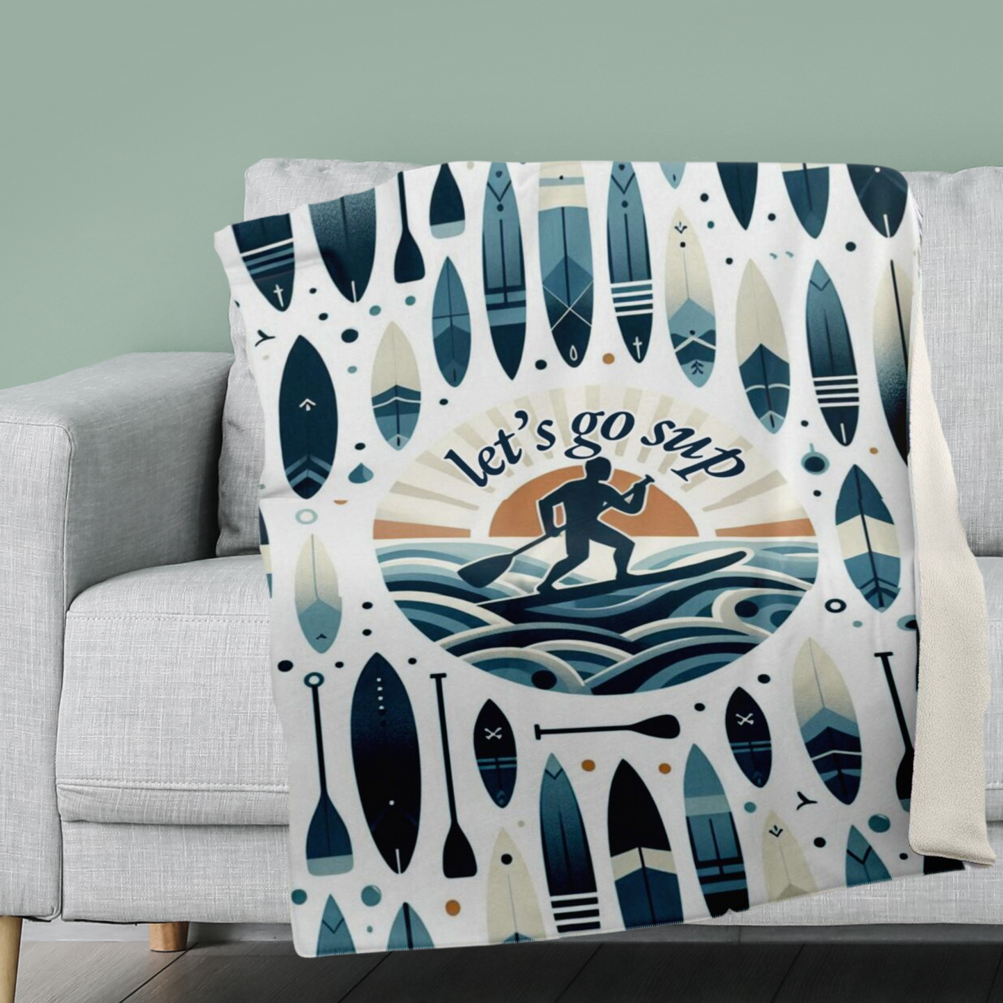 Ride The Waves-Paddleboarding Spirit Premium Microfleece Blanket