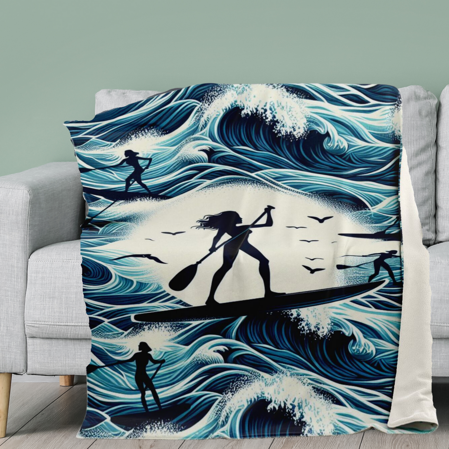 Calling All Women Paddleboarders Premium Microfleece Blanket