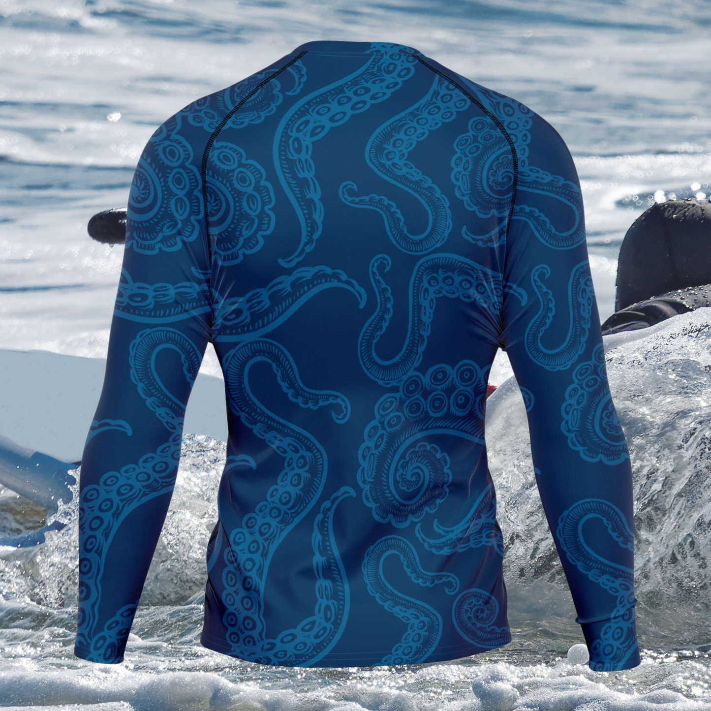 Deep Blue Octopus Inspired Men's Rashguard