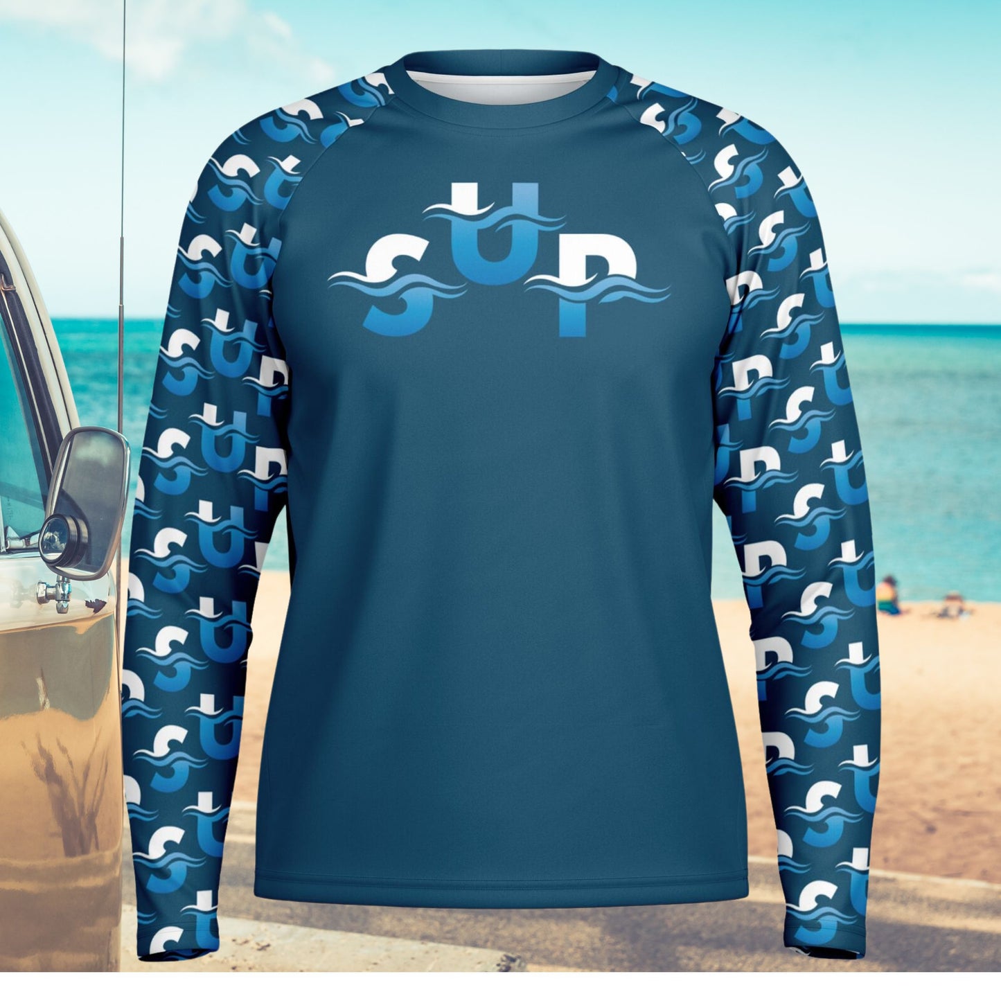 Men's Navy SUP Athletic Long Sleeve Performance Shirt