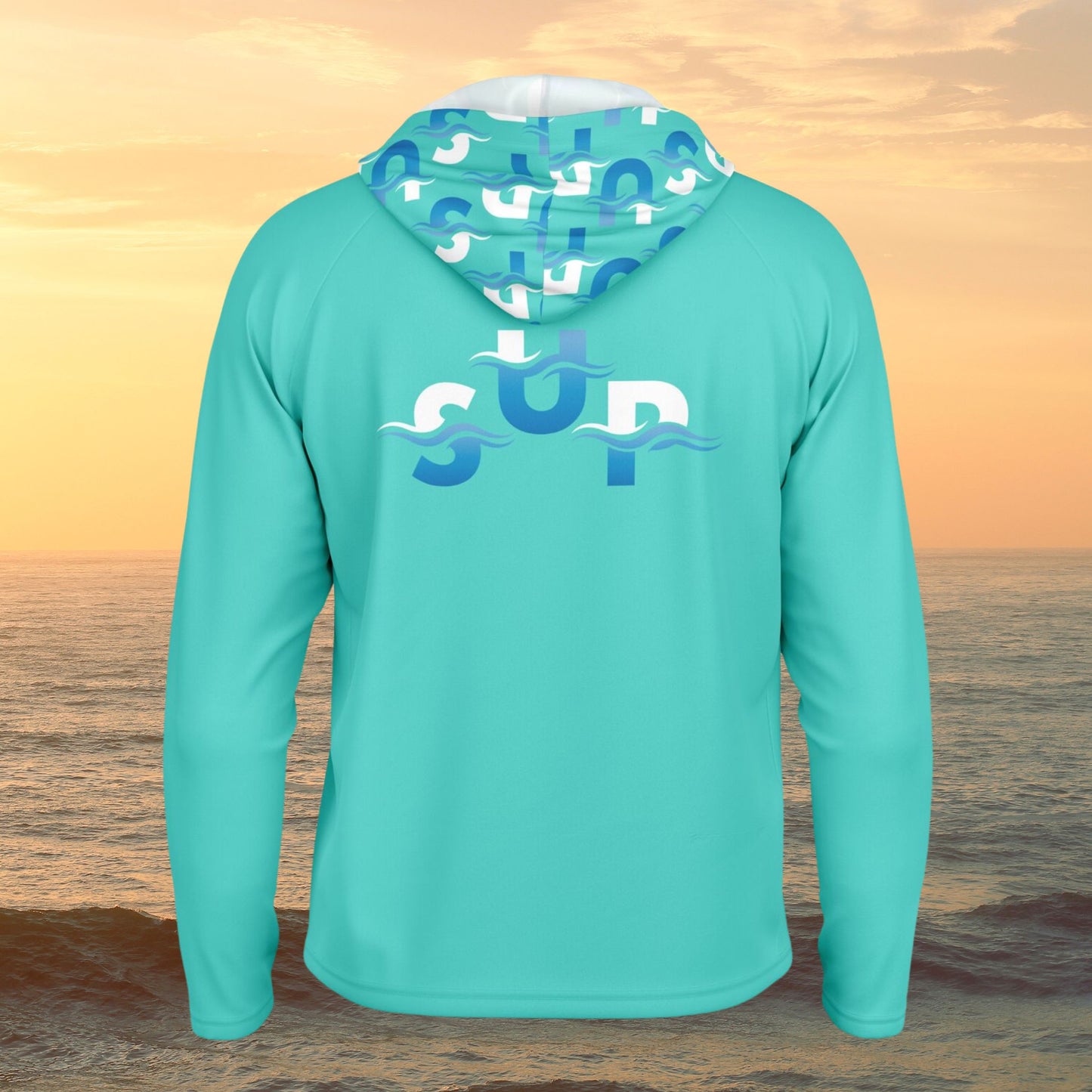 Men's Aqua SUP Long Sleeve Hooded Performance Shirt