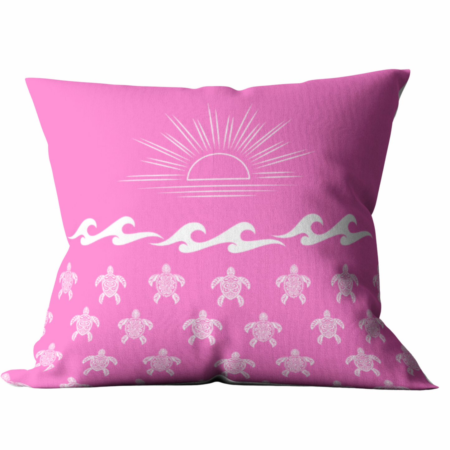 Cheerful and Beach Inspired Violet Turtles and Sun Water and Mildew Resistant Outdoor Pillows