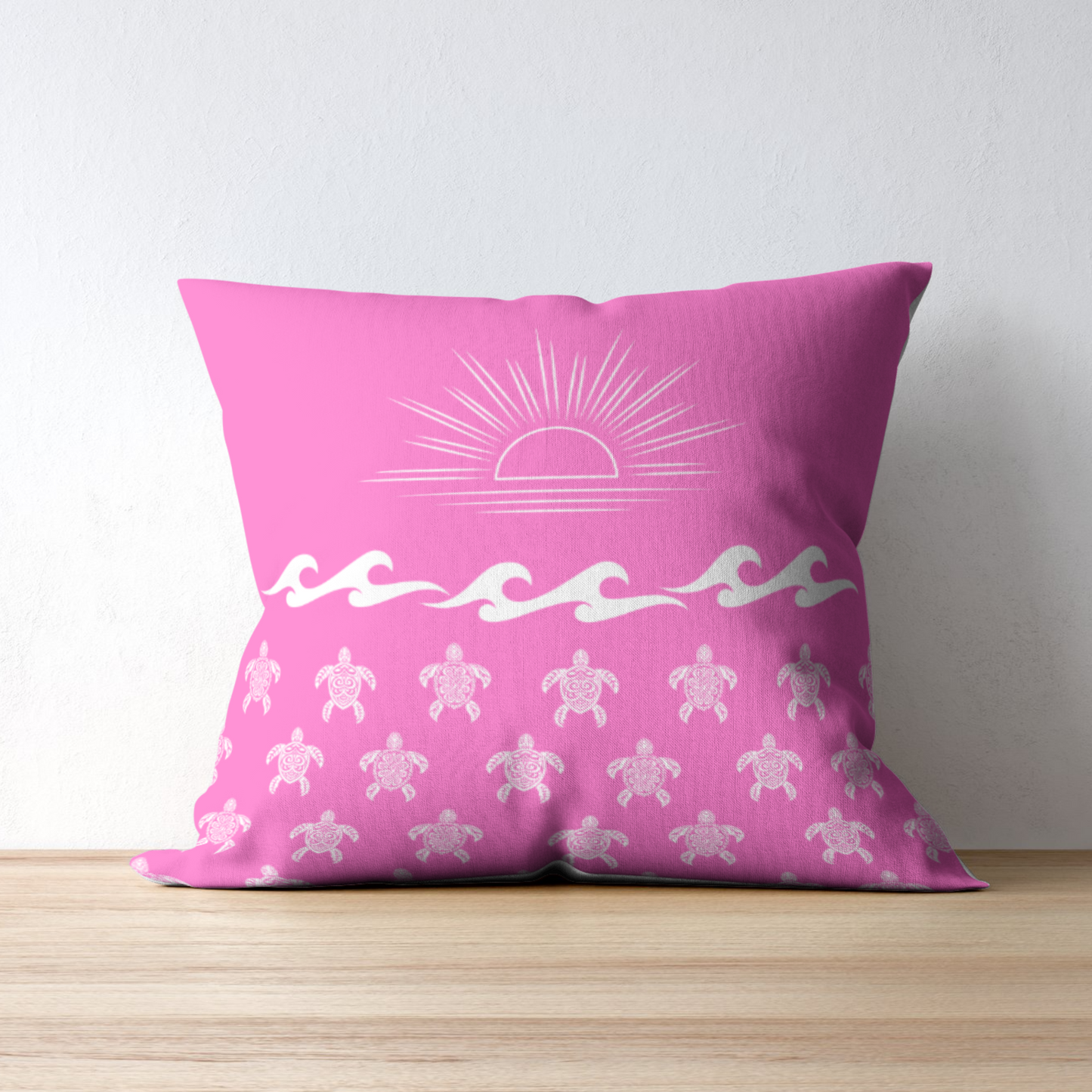 Cheerful and Beach Inspired Violet Turtles and Sun Water and Mildew Resistant Outdoor Pillows