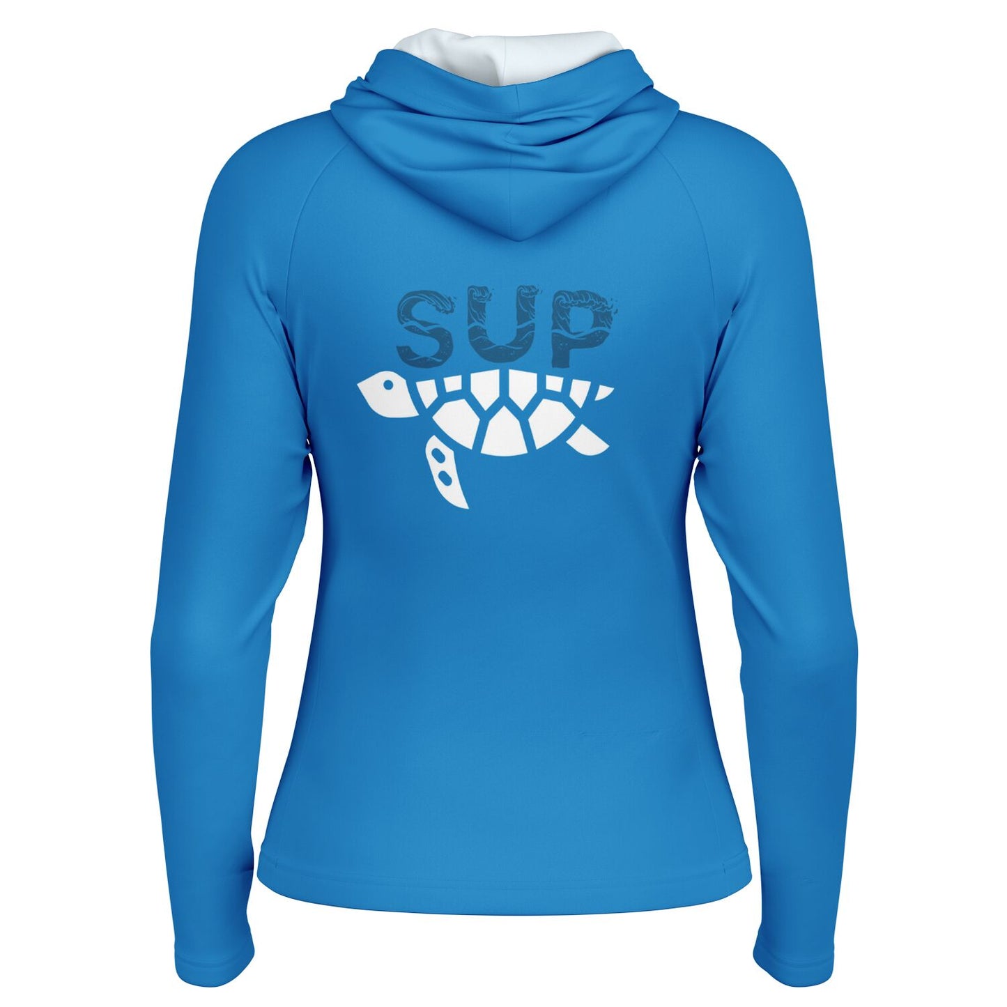Women's Hooded SUP Performance Shirt-Long Sleeve Bright Blue Top