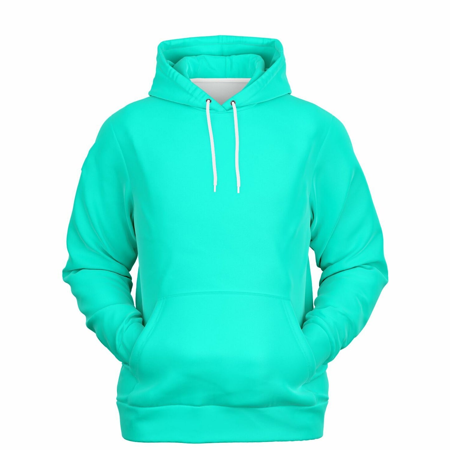 Women's Athletic Turquoise Hoodie with Dark Azur Paddleboard Design