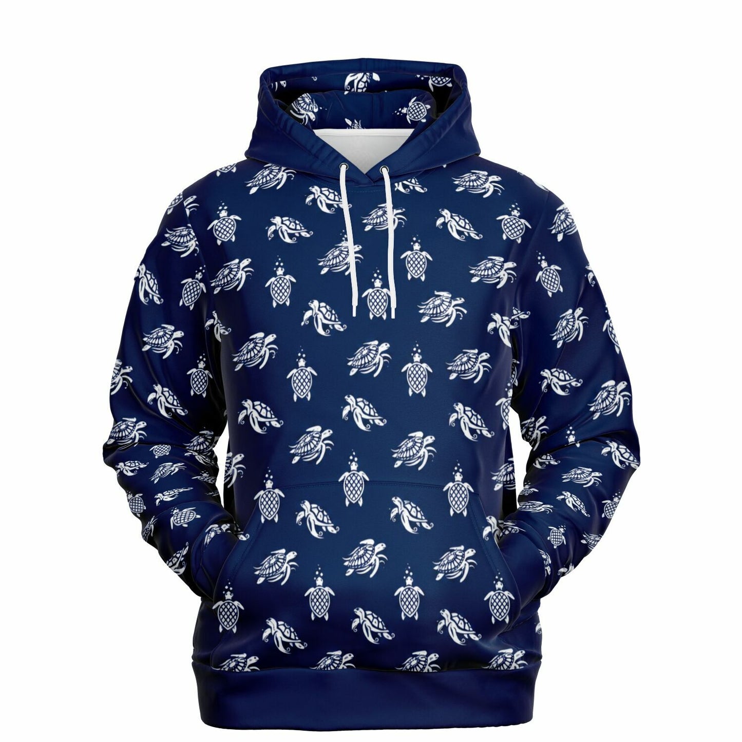 Women's Navy Sea Turtle Pattern Athletic Hoodie