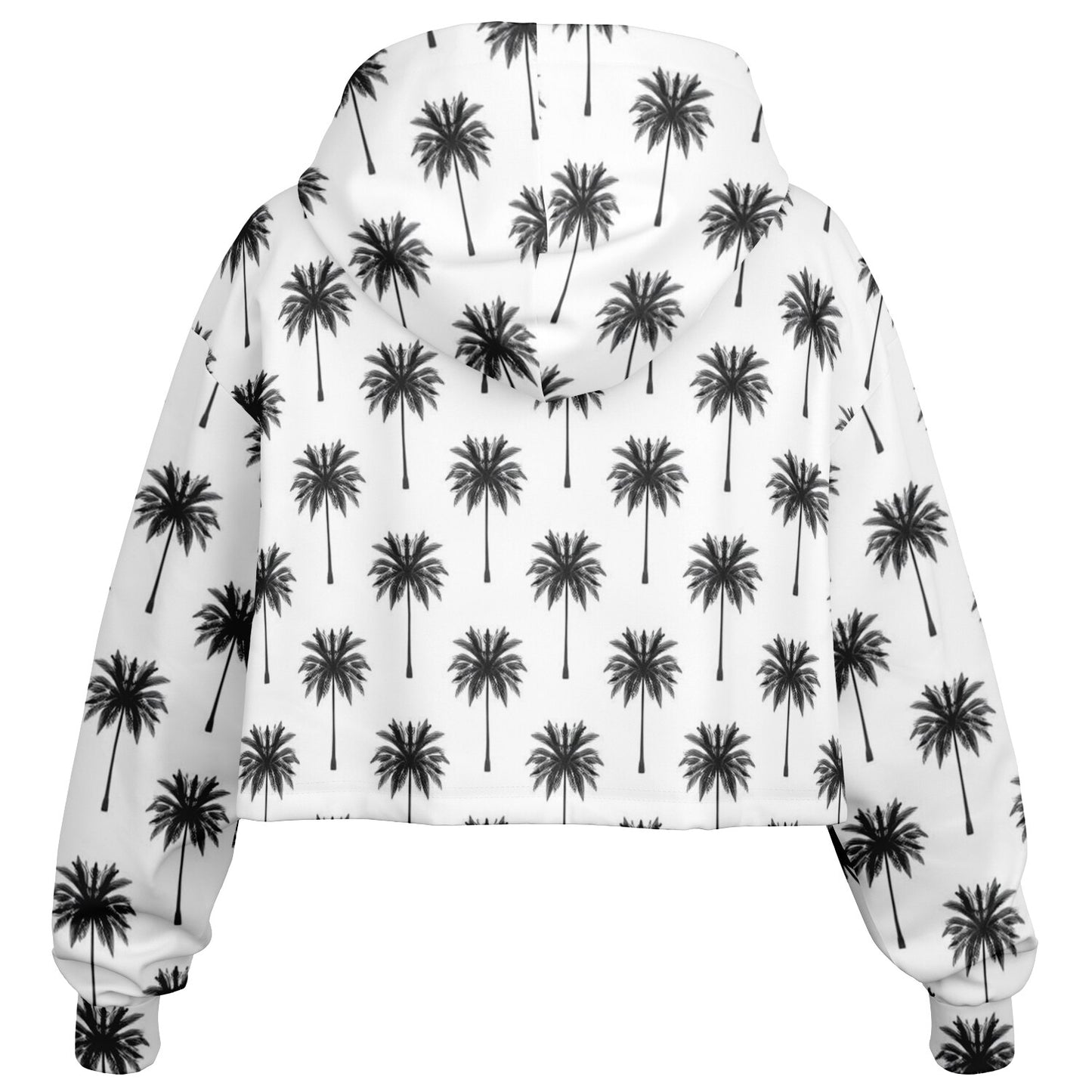 Women’s Palm Print Hoodie – Modern Black & White Coastal Style