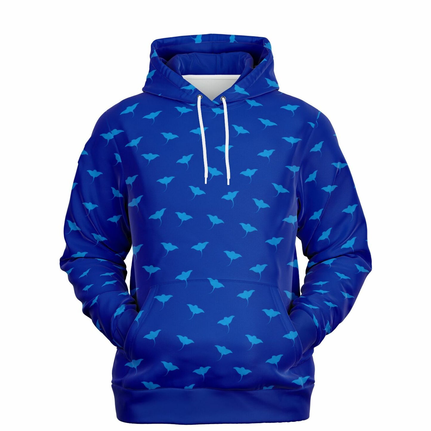 Men's Ocean Blue Stingray Athletic Hoodie