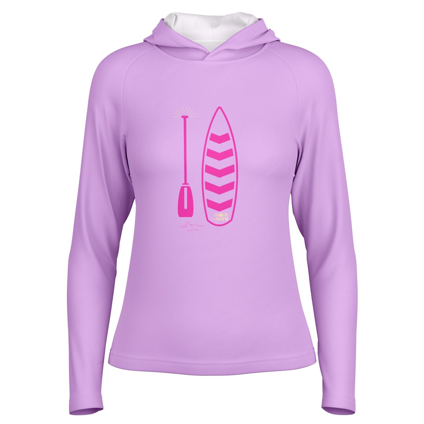 Women’s Purple and Pink Paddleboard Hooded Performance SUP Shirt