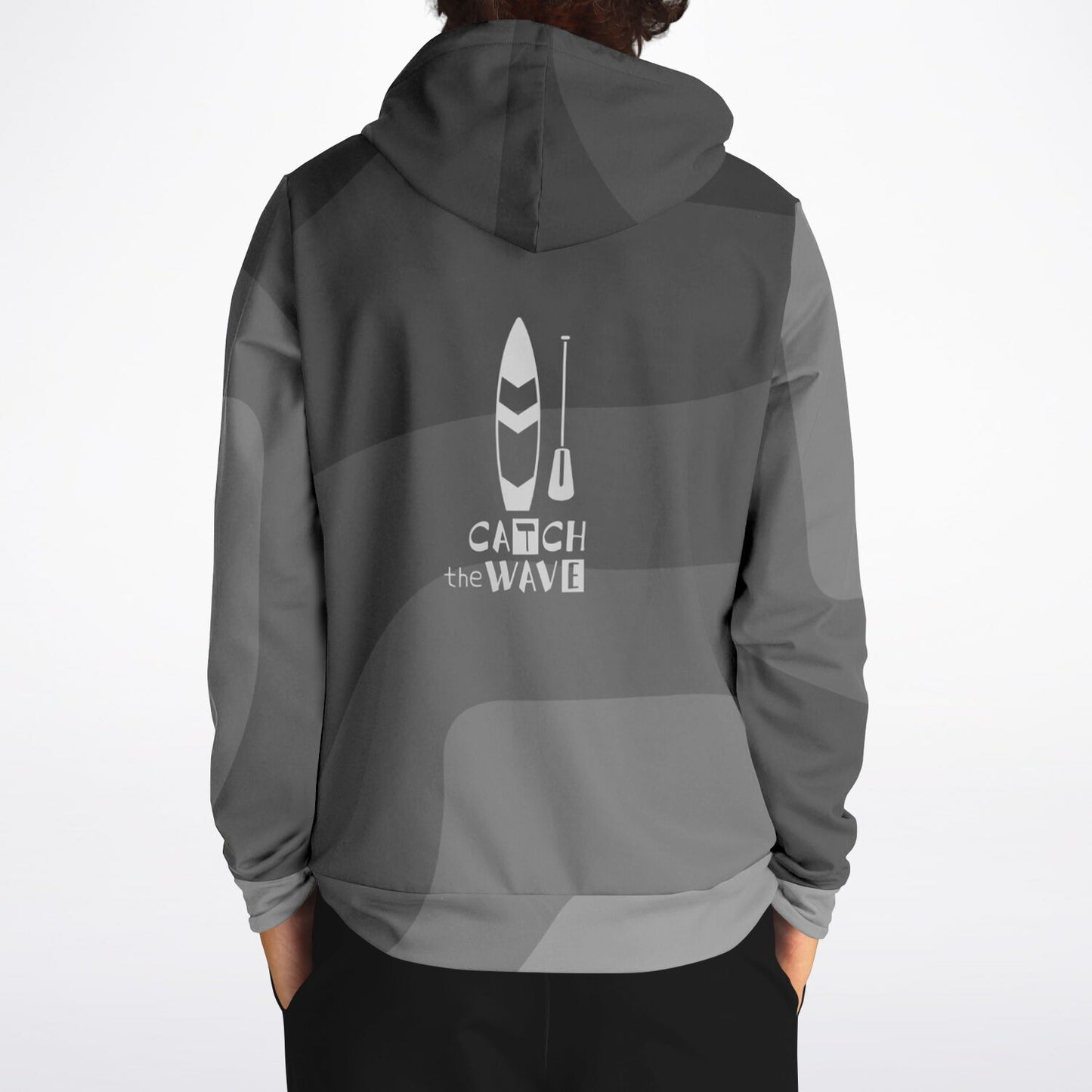 Men's Grey Catch the Wave Fashion Surf Hoodie