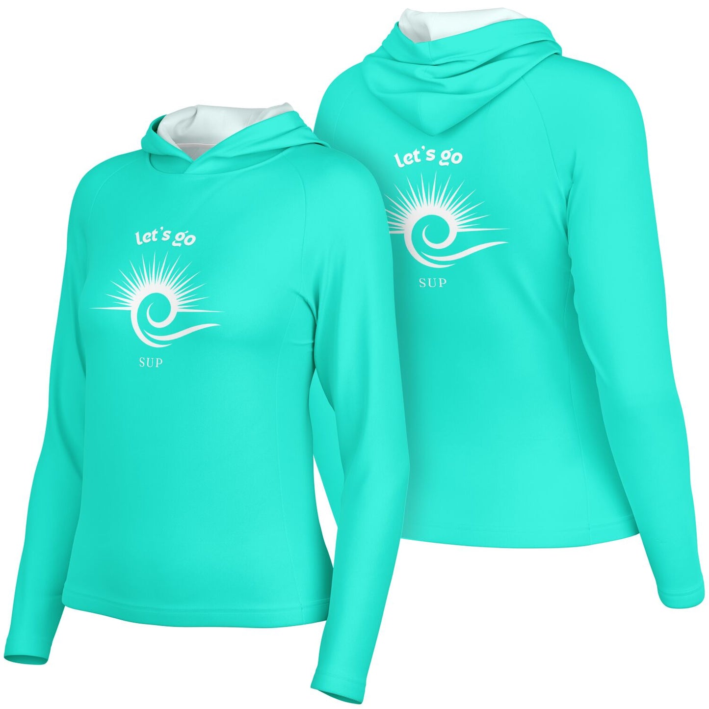 Women's Turquoise SUP Long Sleeve Hooded Performance Shirt