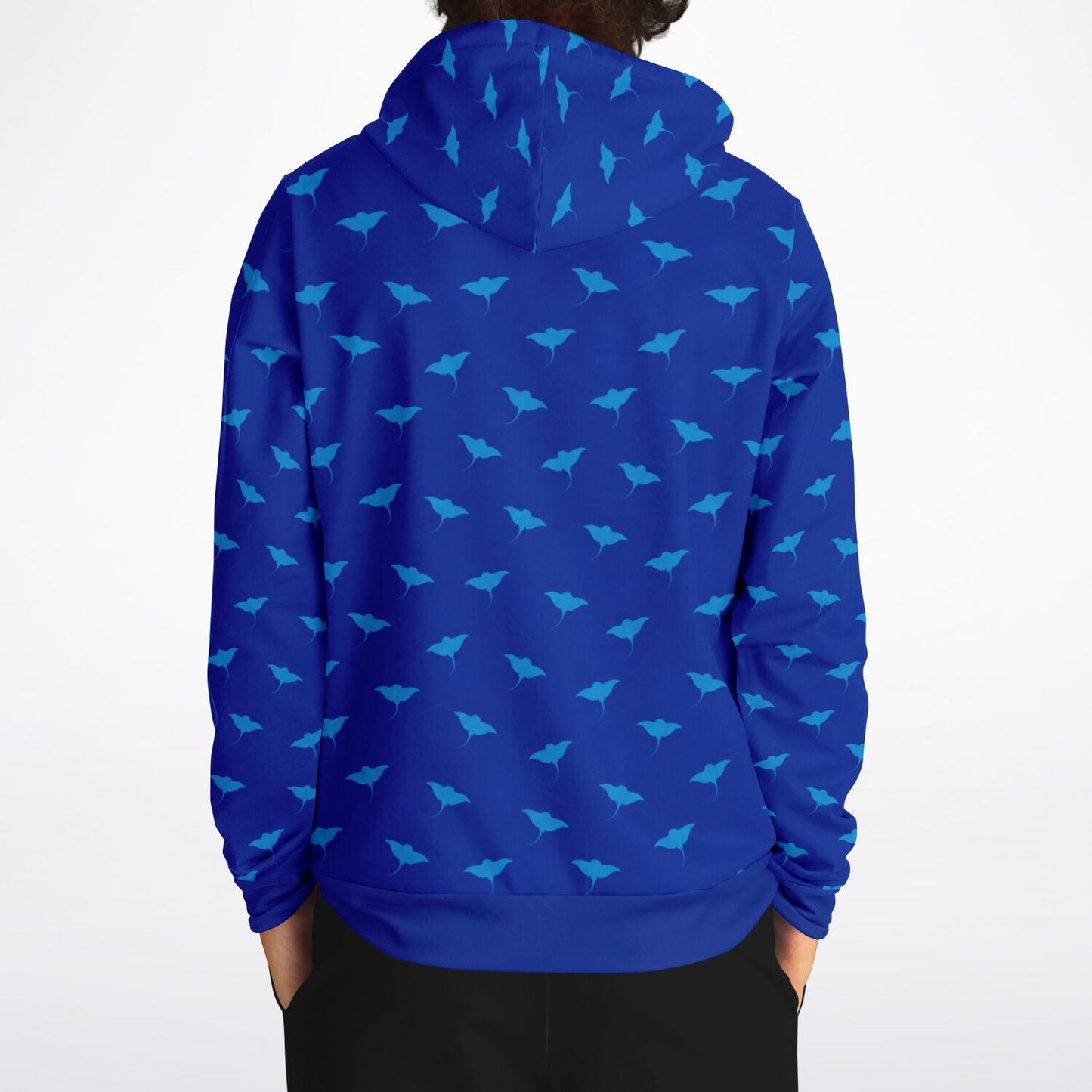 Men's Ocean Blue Stingray Athletic Hoodie
