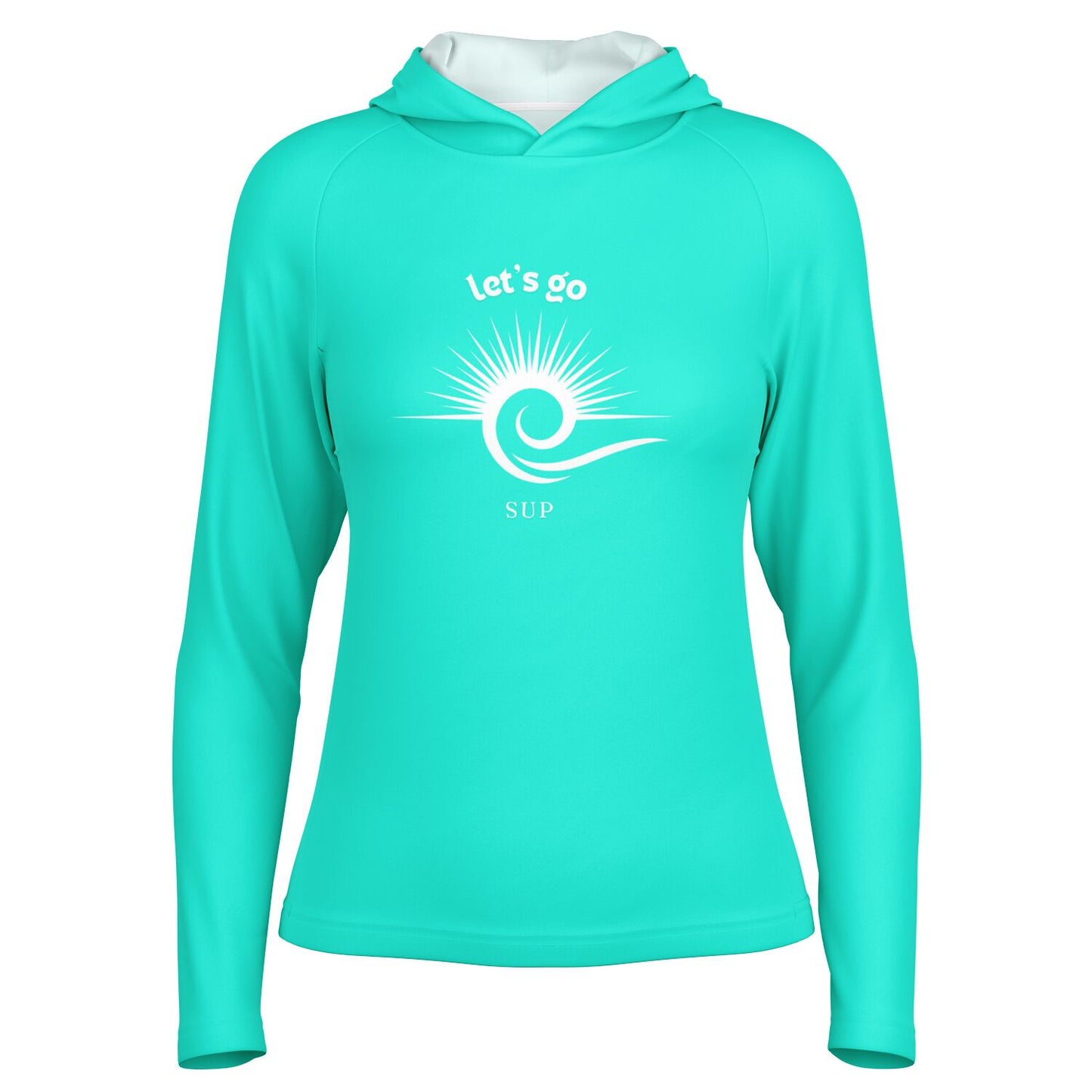 Women's Turquoise SUP Long Sleeve Hooded Performance Shirt