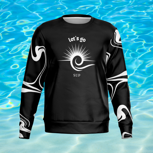Black and White Let's Go SUP Athletic Sweatshirt