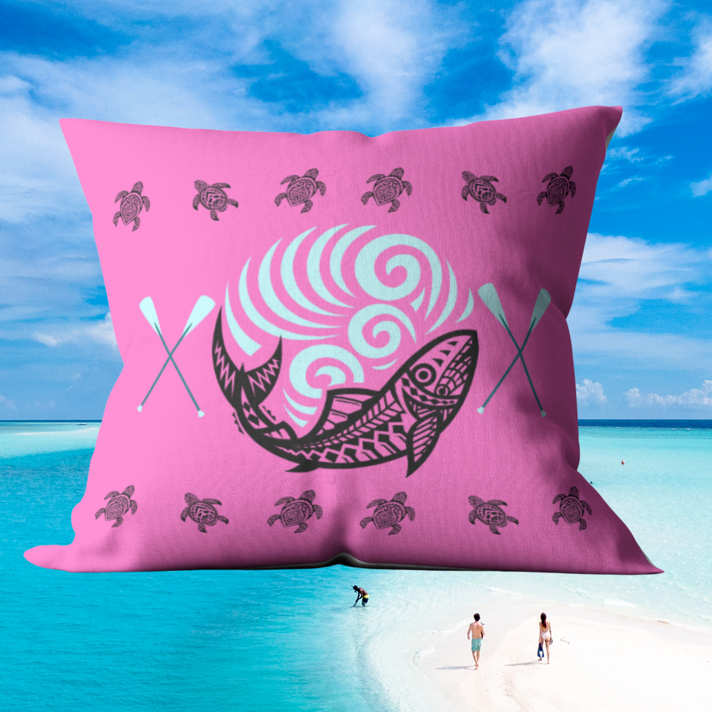 Paddles and Turtles Outdoor Pillows