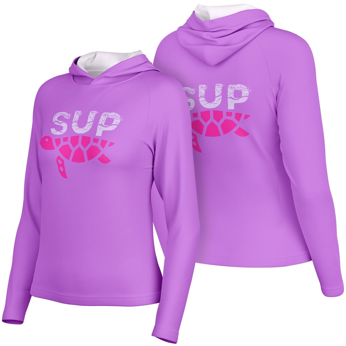 Women's Magenta Long Sleeve SUP Hooded Performance Shirt